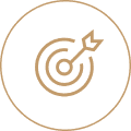 Target with an arrow in center circle.